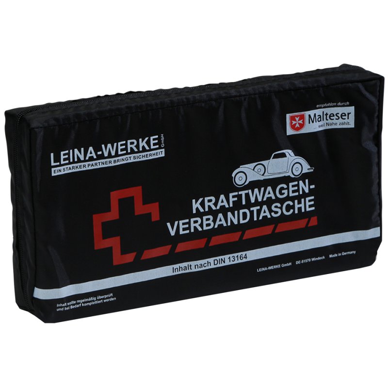 LEINA-WERKE car bandage bag Elegance, black, DIN 13164, 320×160×50 mm